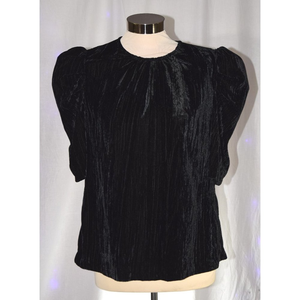 Leyden Black Velvet Blouse size M